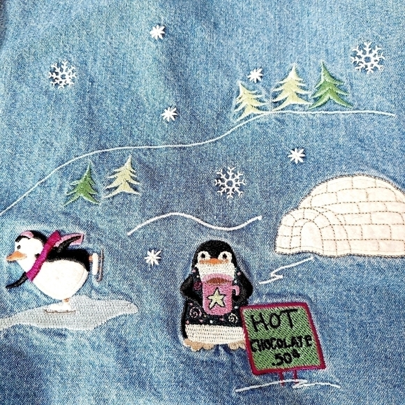 CHRISTOPHER & BANKS Denim Shirt Jacket Embroidered - Picture 10 of 16